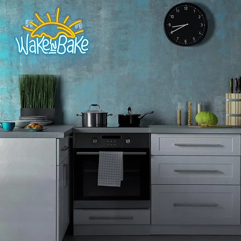 Wake in Bake Neon Signs LED Light for Wall Decor Neon Light Bakeing Home Kitchen Cake Bread Baking Shops Cafes Birthday Party