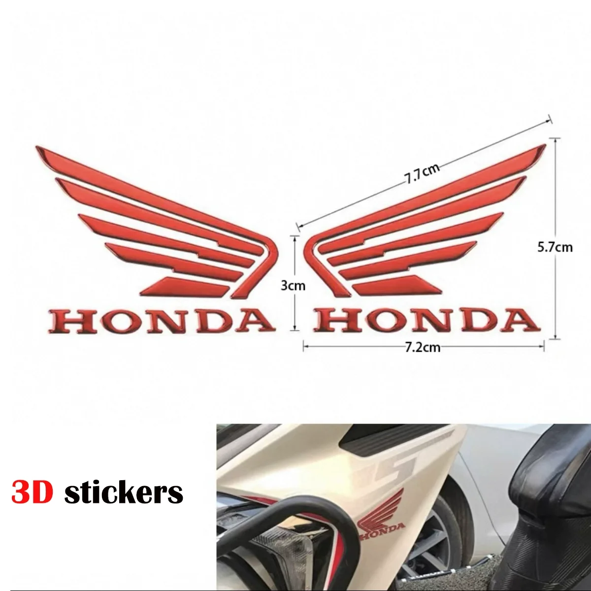 

Honda Motorcycle Accessories Circular Logo 3D Stereoscopic Fuel Tank Sticker Suitable for Honda CBR600RR/CBR1000RR/CB190SS