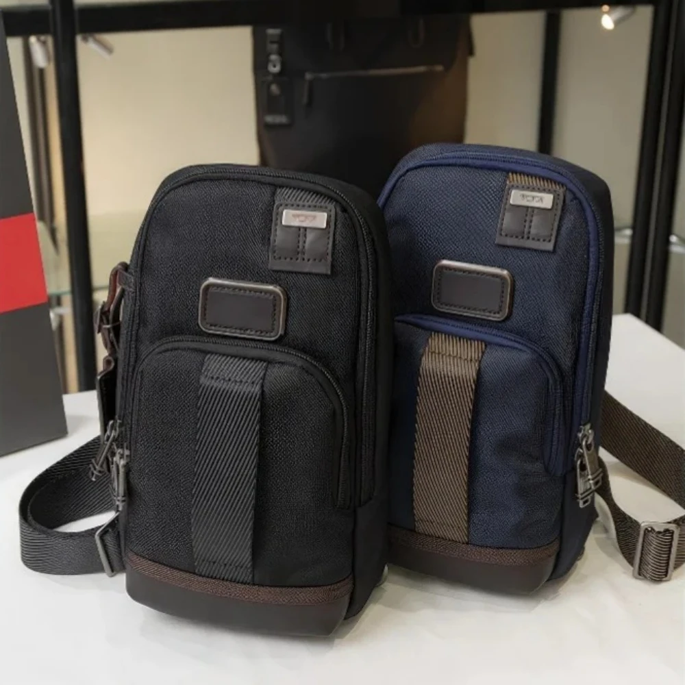 Men's Professional Crossbody - Structured Nylon Chest Bag with Leather Accents for Business Casual 222402