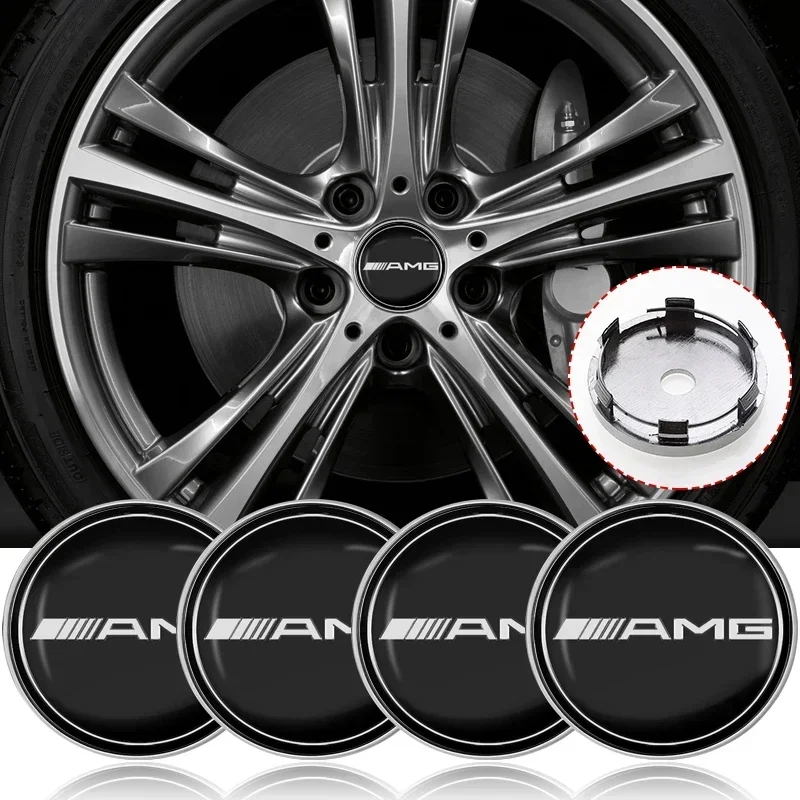 

new 4pcs 60mm Car Wheel Center Hub Cap Logo Sticker Rim Cover Emblem Decal For Mercedes benz AMG W204 W203 W212 W211 W124 W210