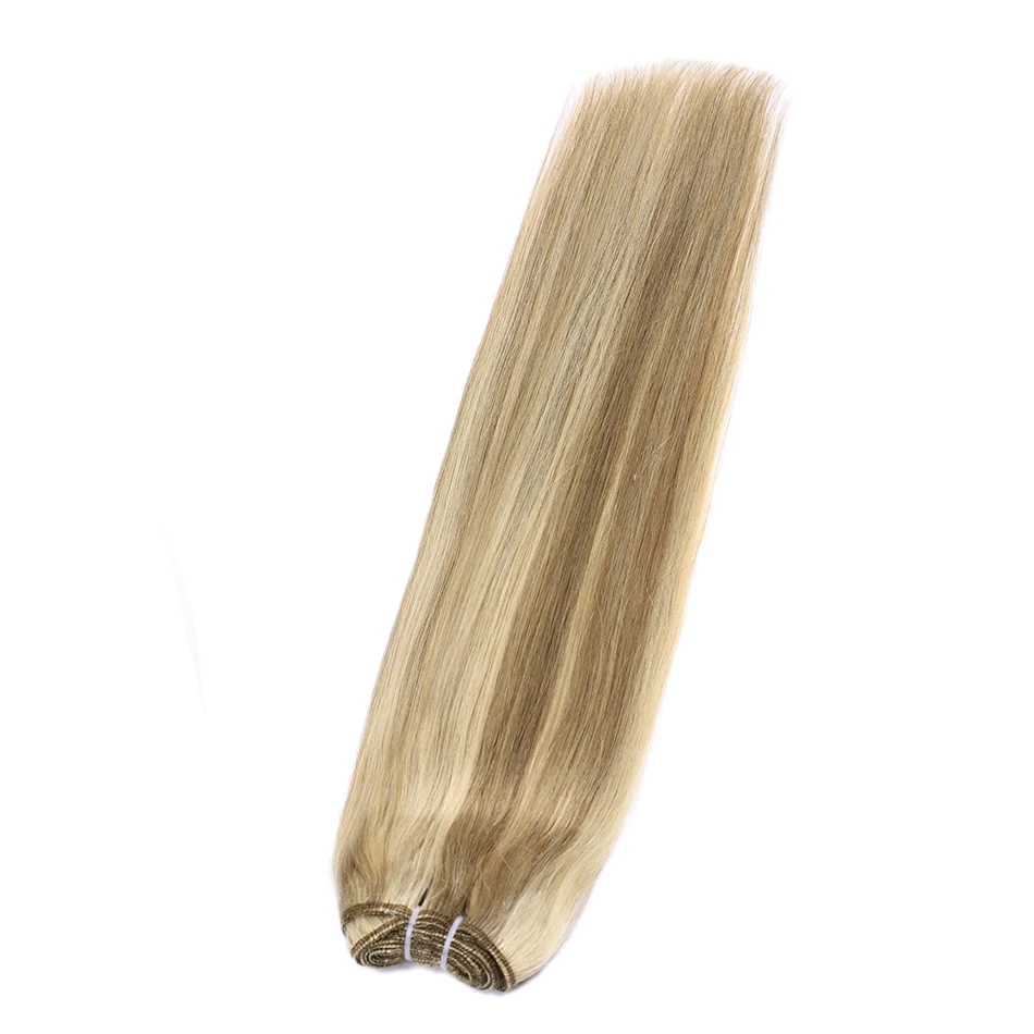 Hoogtepunt Menselijk Haar Bundels Inslag 100% Remy Europees Menselijk Haar Weeft 100G/50G Haar Weven Vlechten Natuurlijk steil Haar