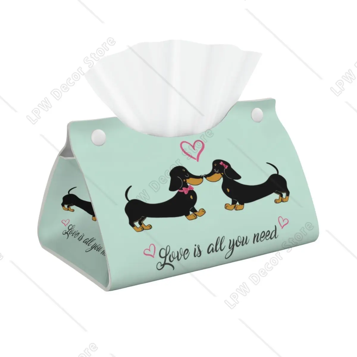 

Чехол для коробки для салфеток с таксой на заказ, прямоугольный чехол из искусственной кожи, борсук, колбаса, винер, собаки, держатель для салфеток для лица для автомобиля