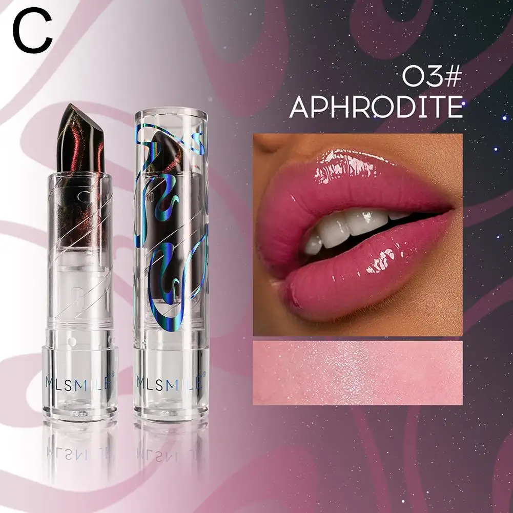 Rouge à lèvres hydratant à couleur changeante, 4 couleurs, température, miroir aqueux, paillettes durables, gelée naturelle, G1J9