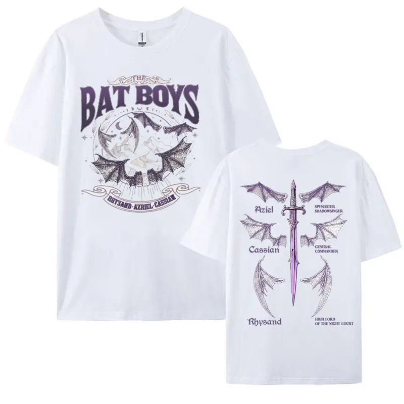 The Bat Boys Double Sided Graphic T Shirt Rhysand Cassian Azriel Apparel Tshirts Men Women Fashion Vintage Oversized Y2k T-shirt