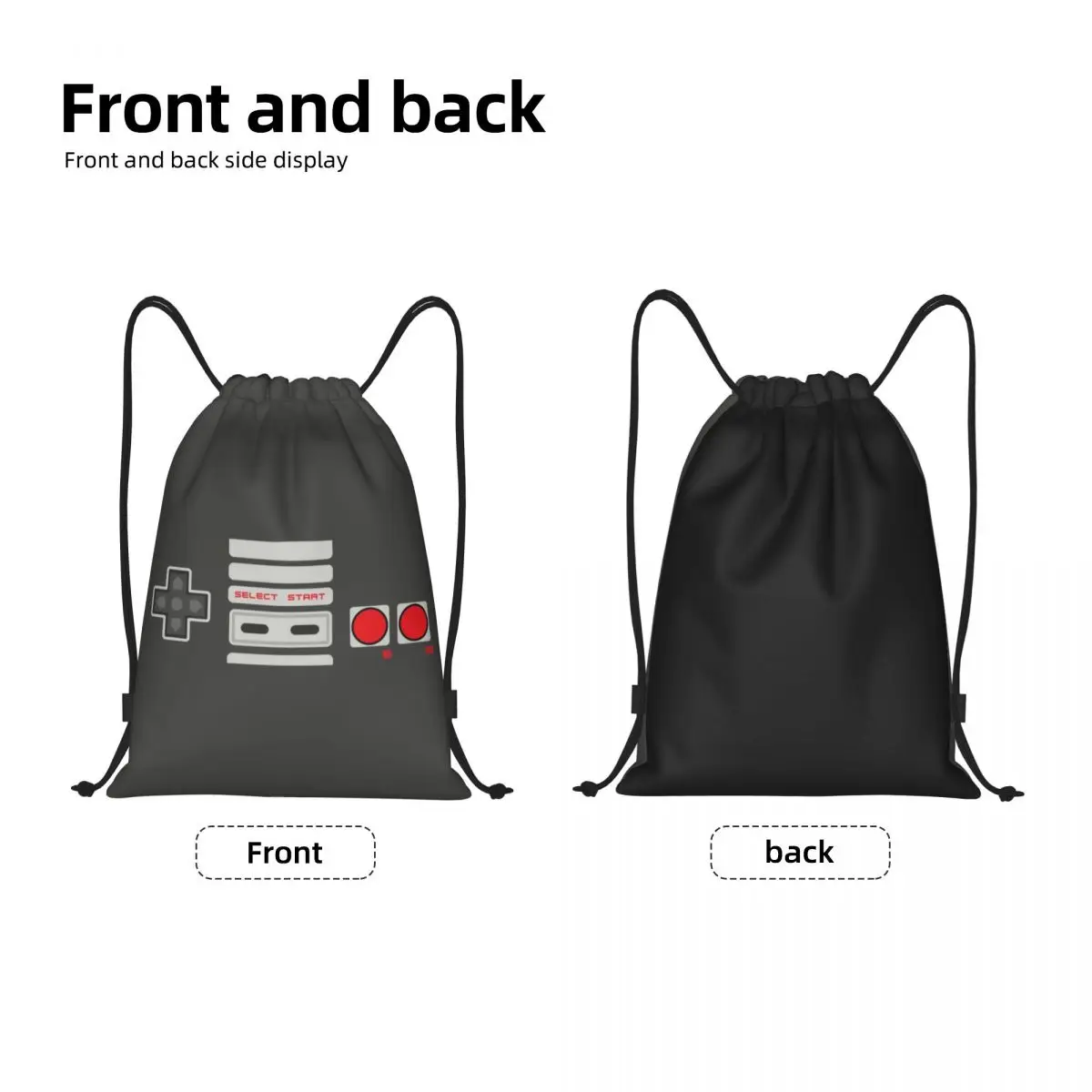 Custom Gamer Gaming Controller Drawstring Bag for Training Yoga Backpacks Men Gamer Lover Vintage Video Sports Gym Sackpack