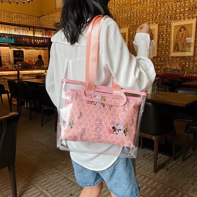 Summer New Cartoon Graffiti Jelly Letter Bag Female Fashion All-match Handbags OutdoorTransparent One Shoulder Messenger Bags