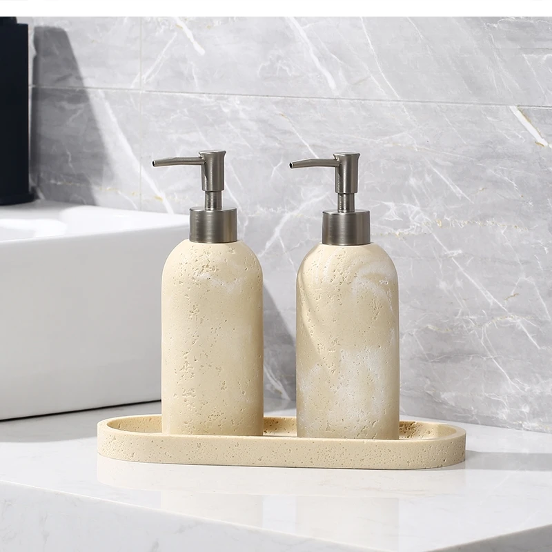 European high-end shampoo body wash bottle light luxury press soap dispenser hand sanitizer empty bathroom accessories