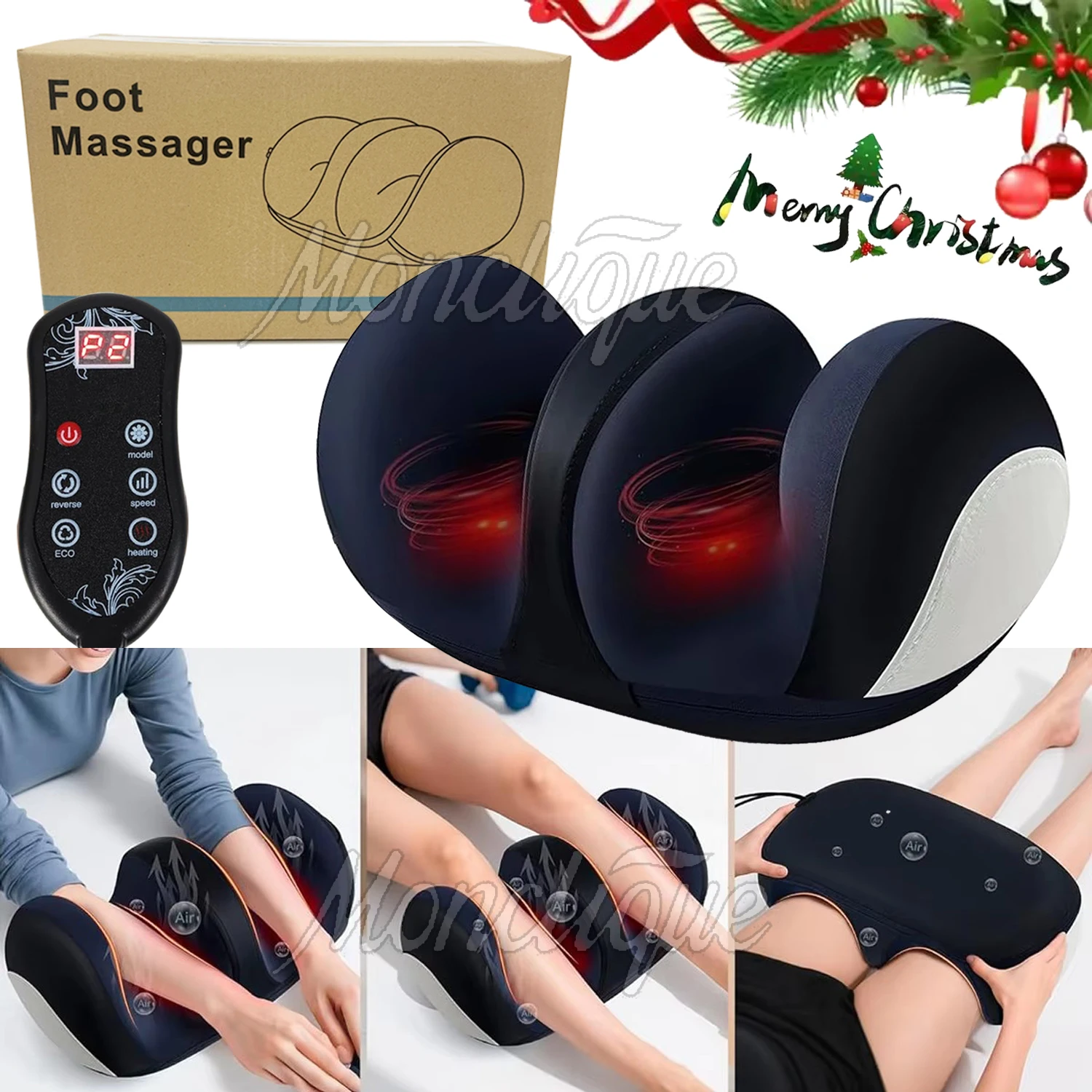 

Electric Heating Foot Massager Kneading Acupoint Vibration Foot Massage Wheel Relax Leg Muscles Exercise Office Wire-Controlled