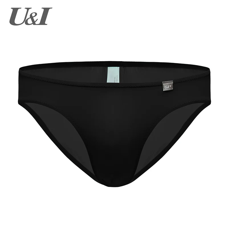 Slip U&I da uomo, nylon ultrasottile ad alta elasticità, leggermente trasparente, sexy, monopezzo, senza cuciture, copertura anca completa