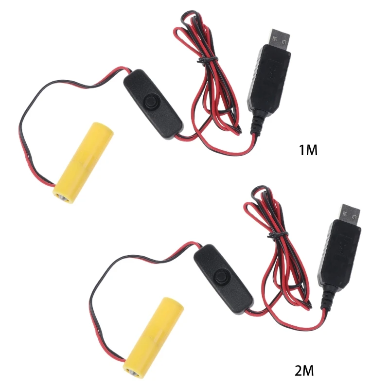 DX62 AA Bateria adaptador fonte alimentação USB com interruptor Substitua 1 bateria AA