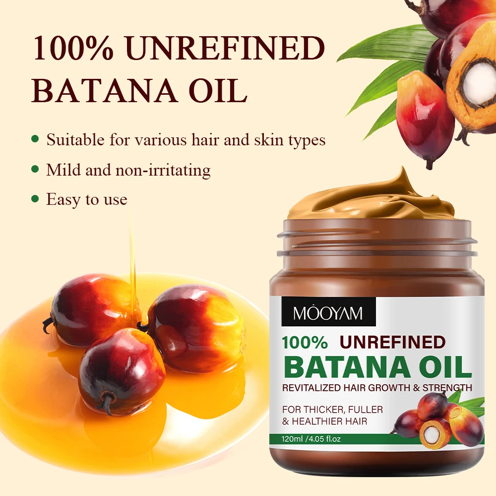 

Private Label Hair Care100% UNREFINED Batana Oil 120ML for Damaged Hair Promotes Growth Pure Organic & Natural Hair Oil