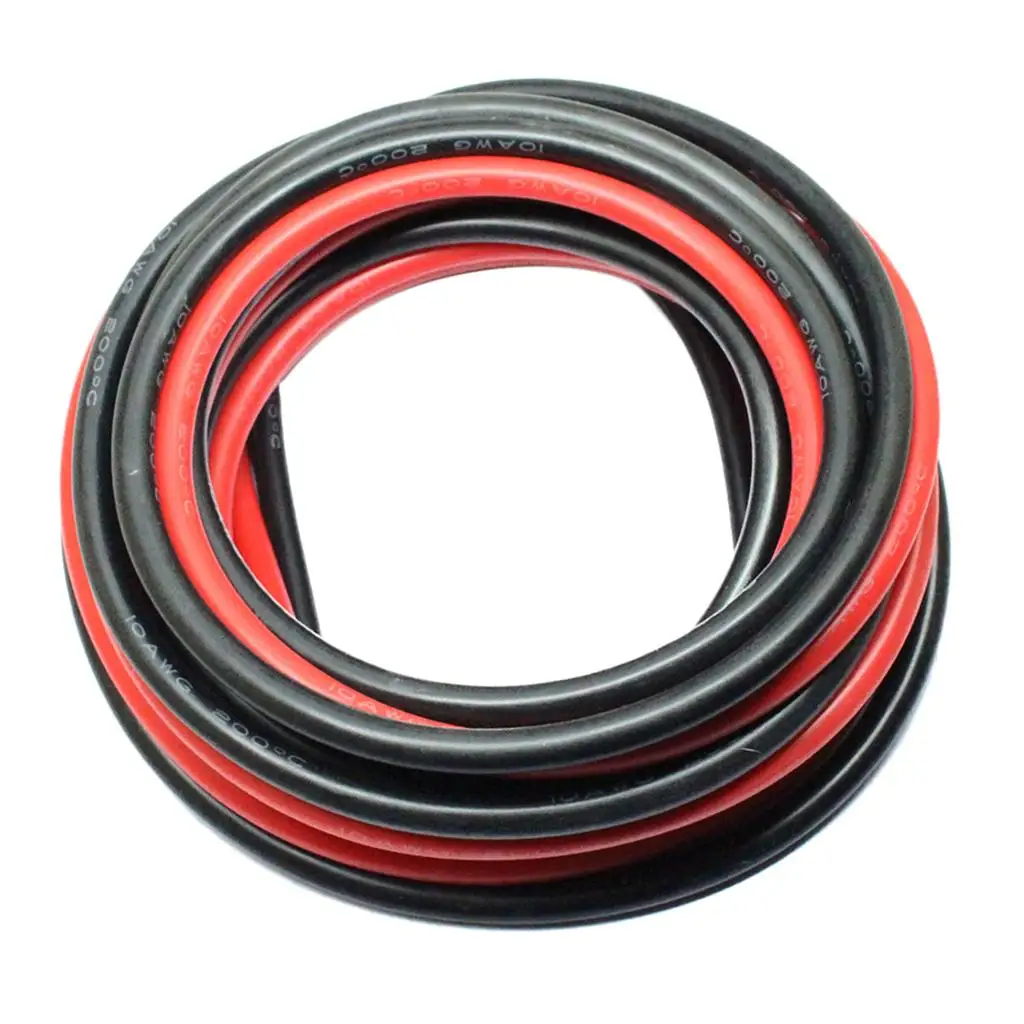 

2 рулона 10AWG гибкого термостойкого силиконового кабеля длиной 10 футов для