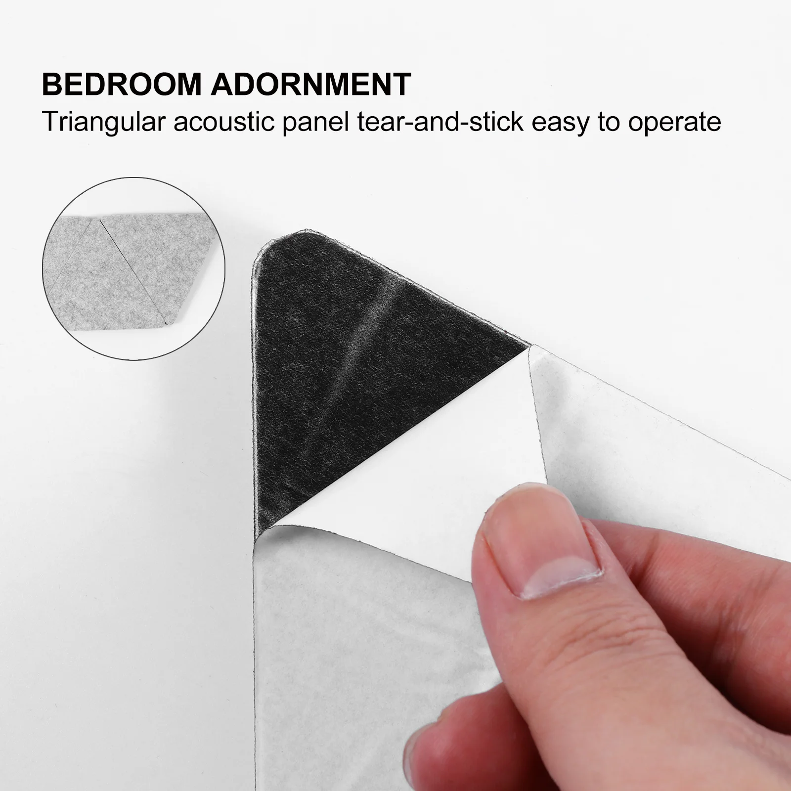 

12Pcs Adhesive Triangular Felt Panel Soundproofing Board for Bedroom Wall Decor DIY Background Message Board Home Office