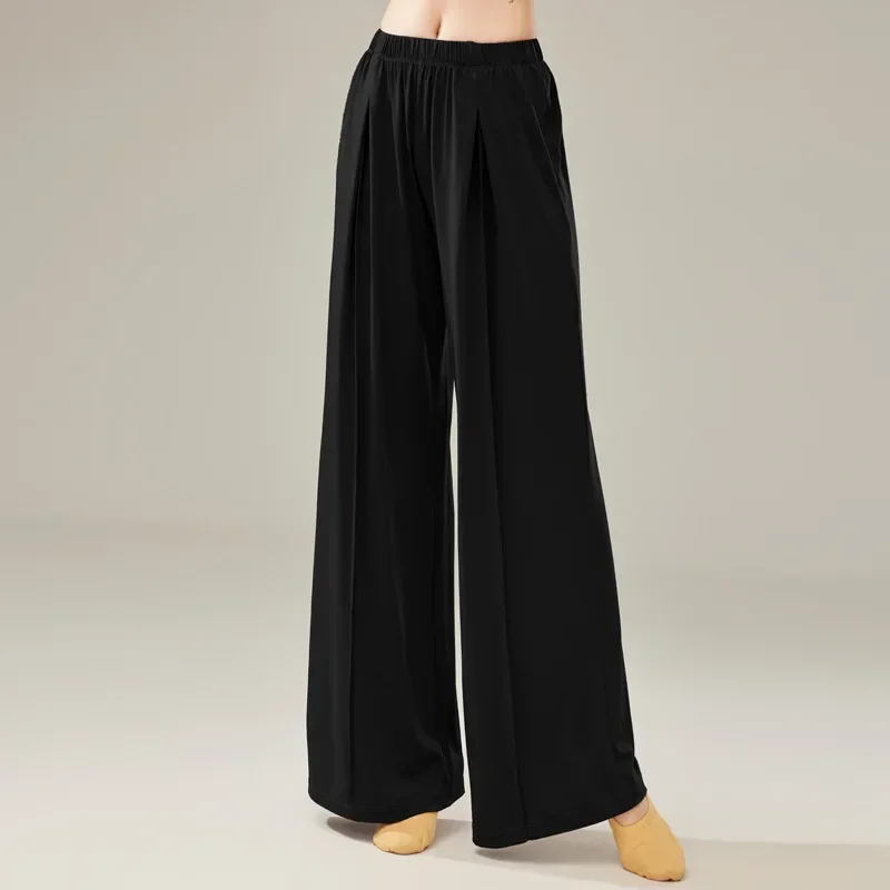 Pantalones de baile, ropa de práctica de danza clásica, pantalones profesionales elegantes de pierna ancha para mujer, ropa de danza moderna, ropa para el cuerpo