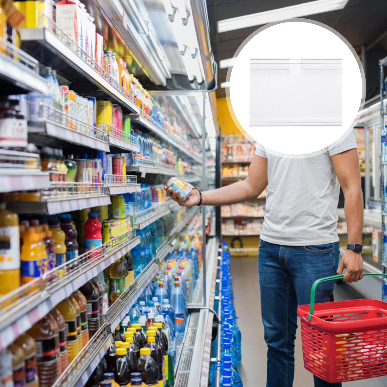 30 PCS Price Holder Sign Stand Bins Shelf Brackets Steel Wire Books Display Labels