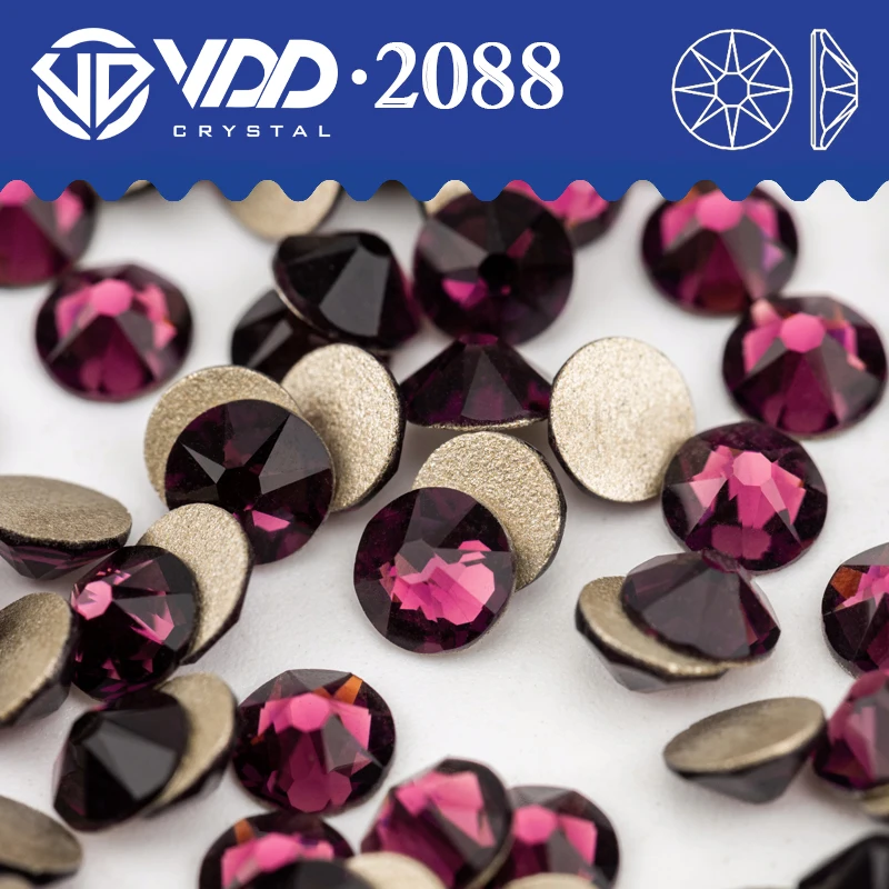 VDD 033 Amethyst 2088 Rhinestones Crystal SS16-SS30 High AAAAA 8 Big 8 Small Flatback Stone For DIY Crafts Nail Art Decorations