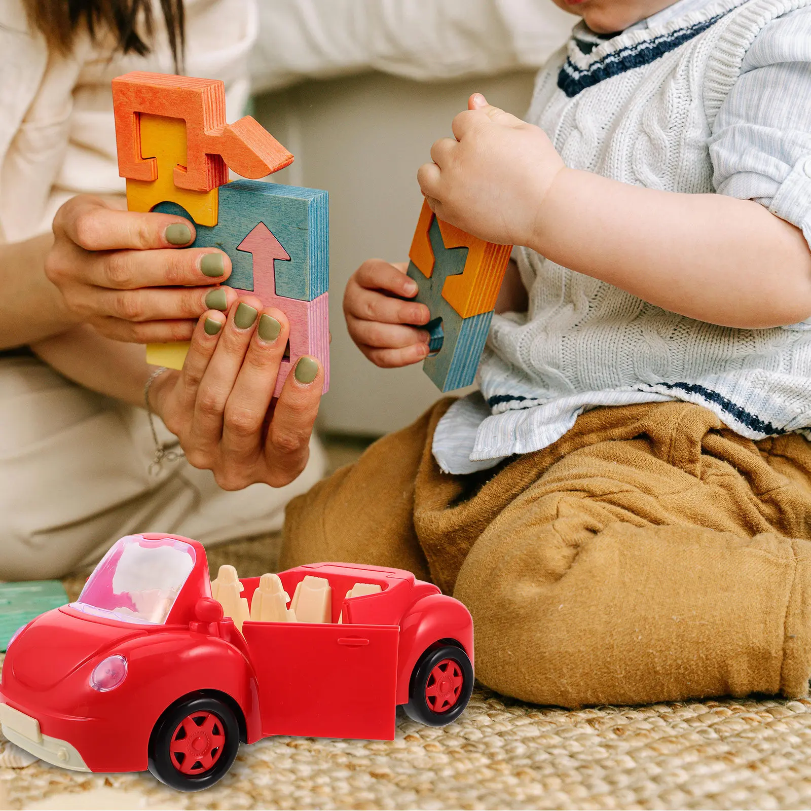 

1Set Family Picnic Van Open Car Simulation Tableware Miniature Food Role Play Set for Imaginative Social Skills Development