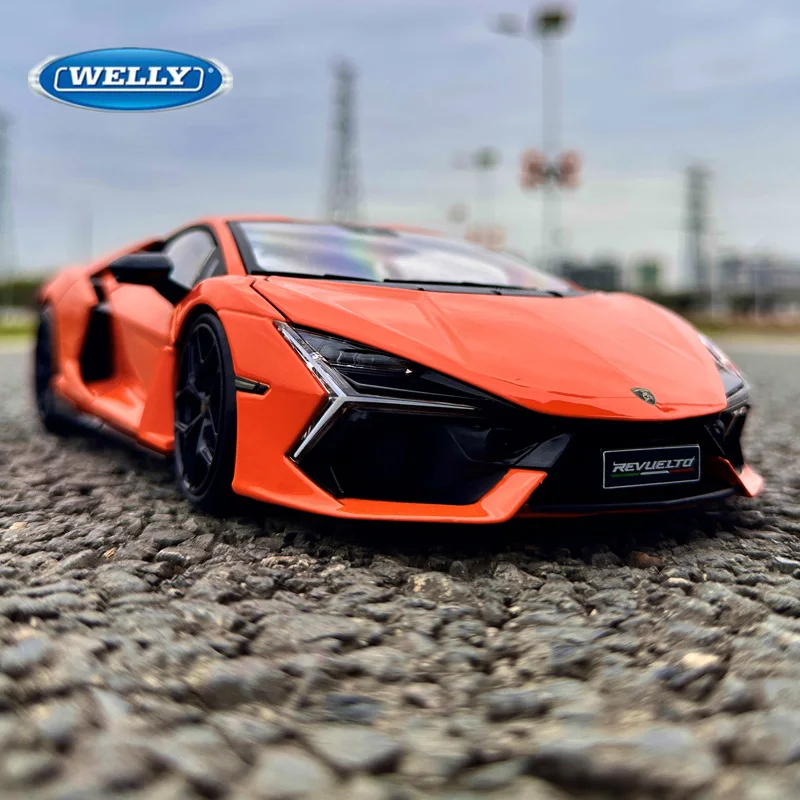 

Welly 1:24 Lamborghini Revuelto Alloy Sports Car Model Diecasts Metal Racing Vehicles Car Model Simulation Collection Kids Gifts
