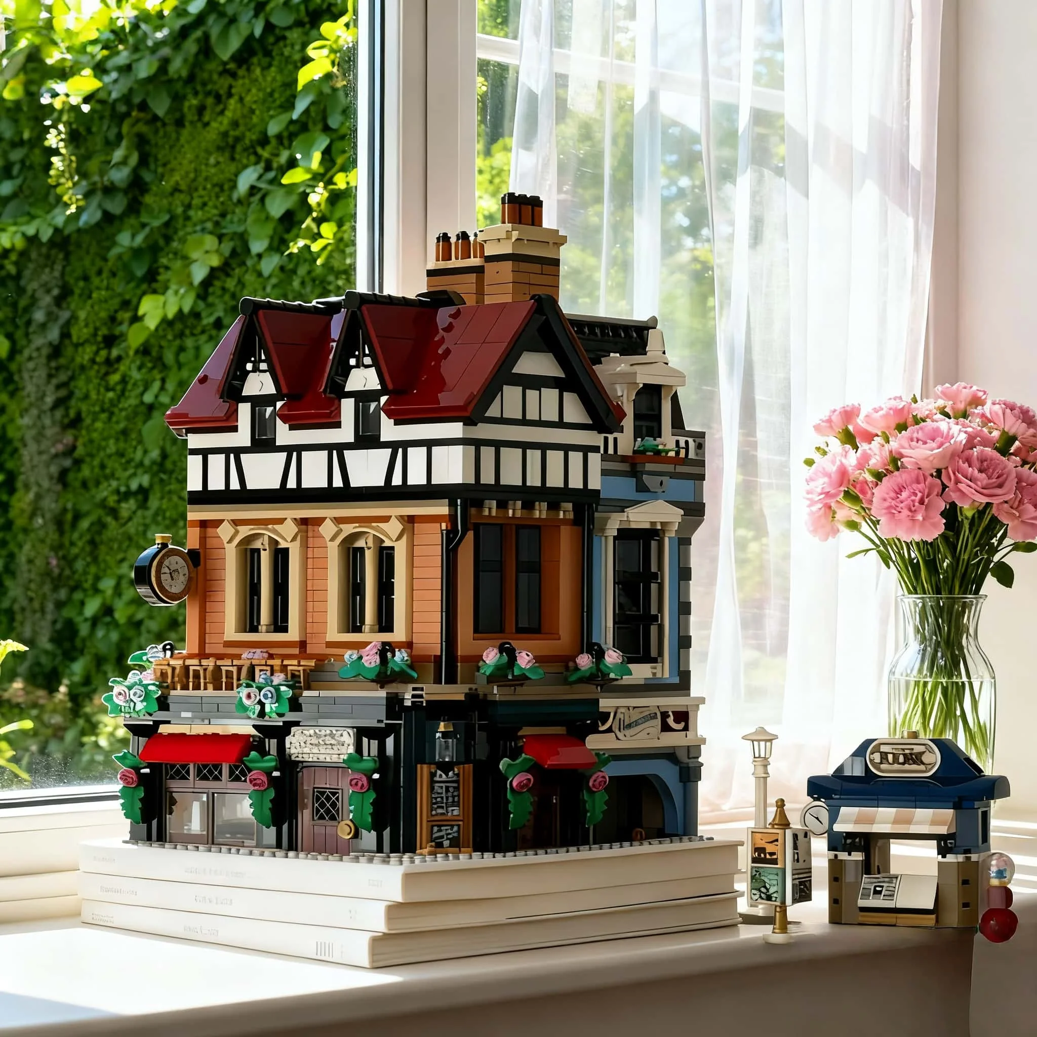 

2026 new home decoration MOC Tudor corner modular building blocks creative expert street view brick toys fun package adult Chris
