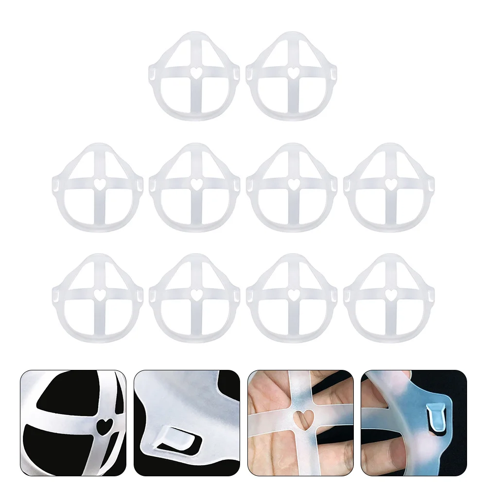 Supporto per maschera traspirante da 10 pezzi, telaio di supporto interno per maschera facciale 3D in PE, leggero, confortevole, con supporto per respirazione fluida