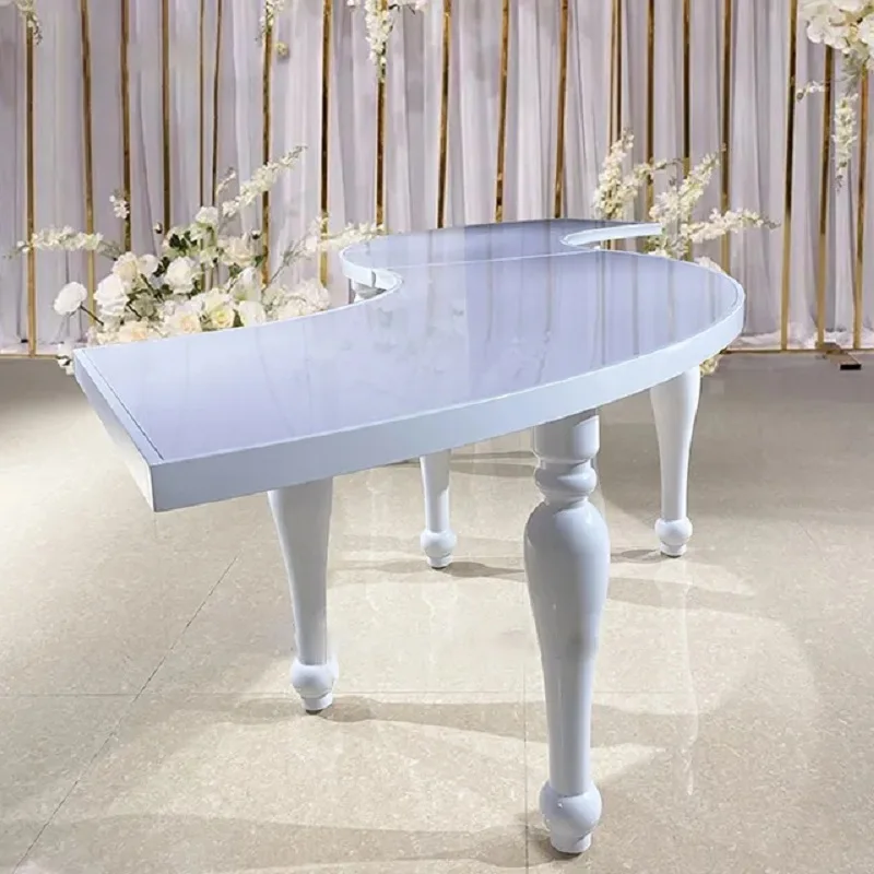 Modern Hotel Creative Design Half Round Unique Leg Wedding Outdoor Party Table