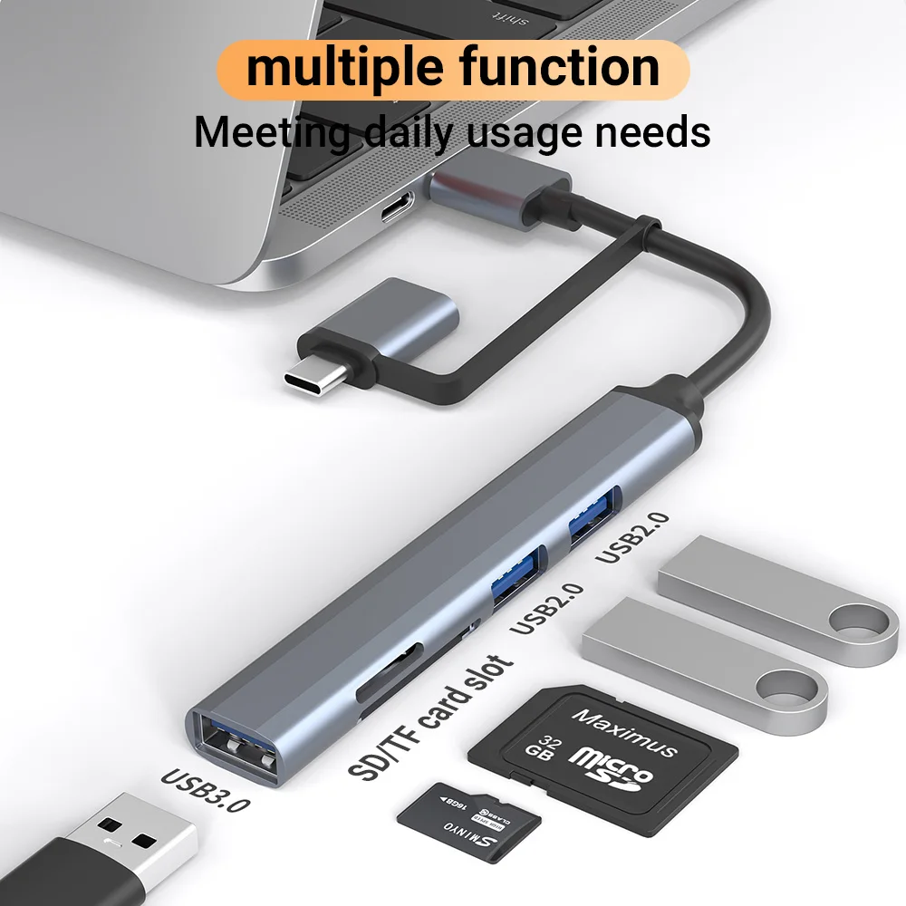 Multi-interface Docking Station Versatile Device That Allows For The Easy Connection Of Multiple Devices 5-in-1 Docking station