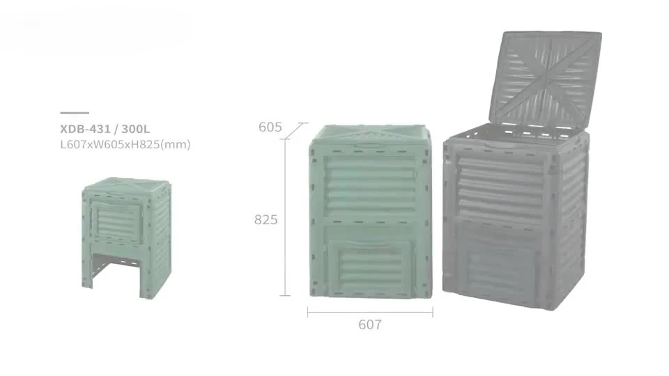 Suitable for 300L Compost Bin, Garden Leaf Collection Plastic Fermentation Box Kitchen Waste Composter