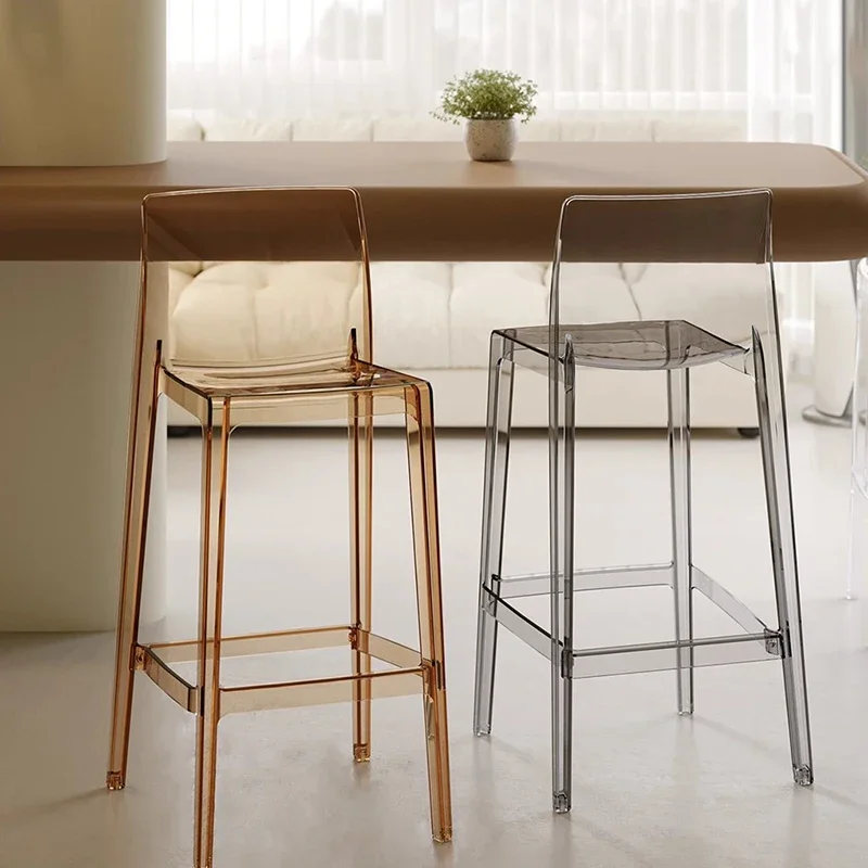 Sillas de Bar nórdicas para comedor, taburete de lujo de acrílico de diseño moderno, minimalista