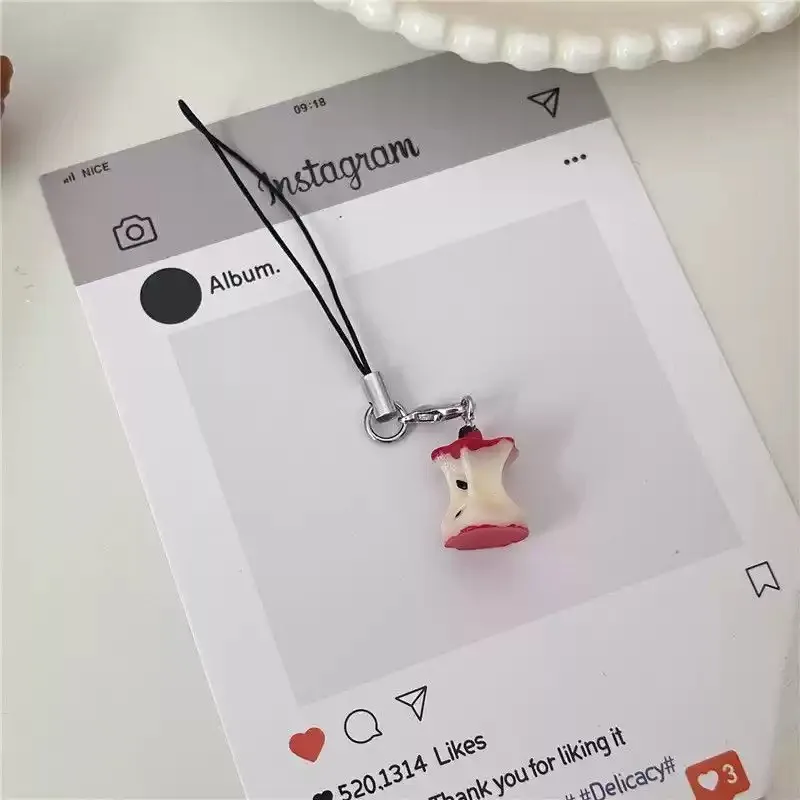 Inspirador bonito engraçado apple telefone corrente pingente versátil chaveiro bestie presente doce saco charme