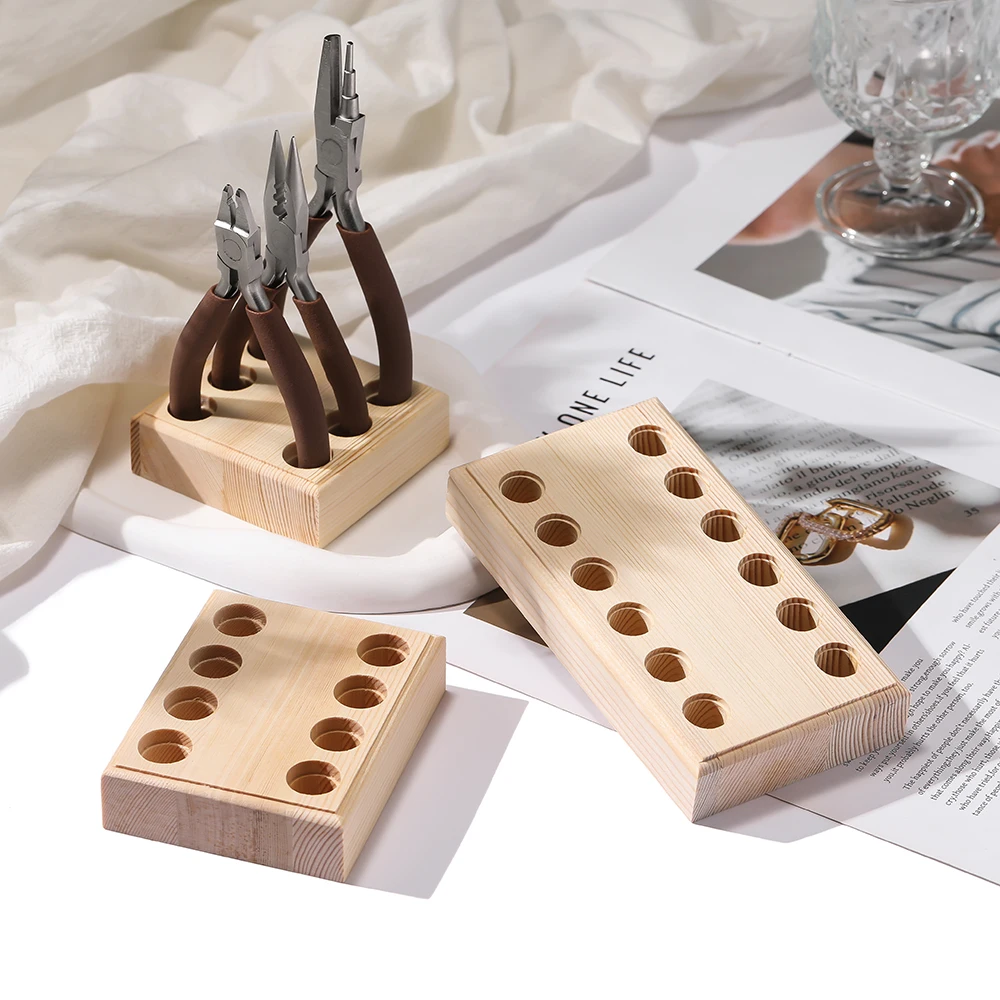 1pcs Hardwood with 6/812 Holes Plier Organizer Rack Woode Stand Plier Storage Plate for Pliers Storage and Management