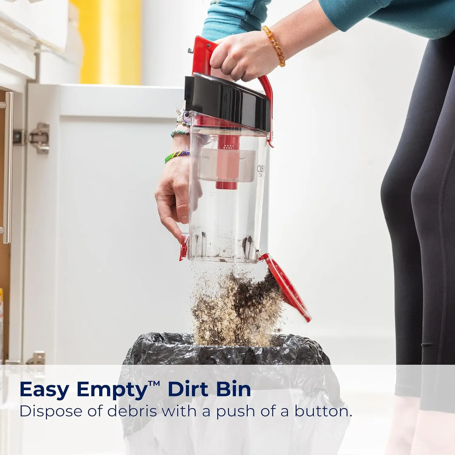 Aspirapolvere verticale compatto CleanView, adatto a dormitori e appartamenti, leggero con potente aspirazione ed estensione rimovibile