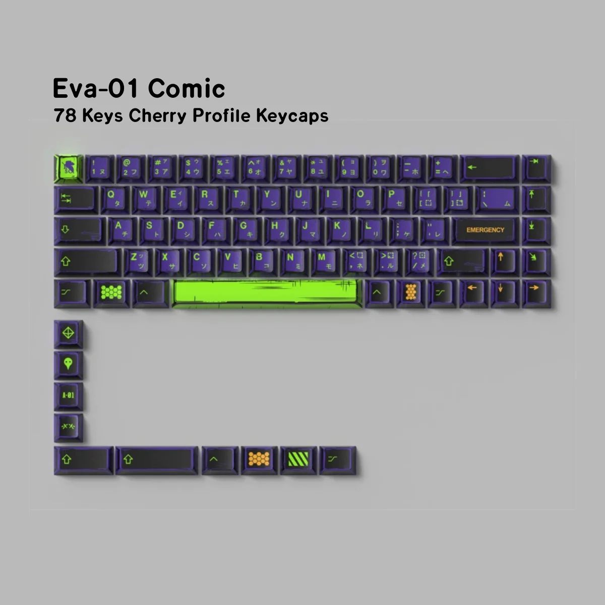 GMK WOB Keycaps Comic Style Cherry Profile PBT Dye-Sub 151-toetsen voor mechanisch gamingtoetsenbord Dikker Keycaps Wooting ISO
