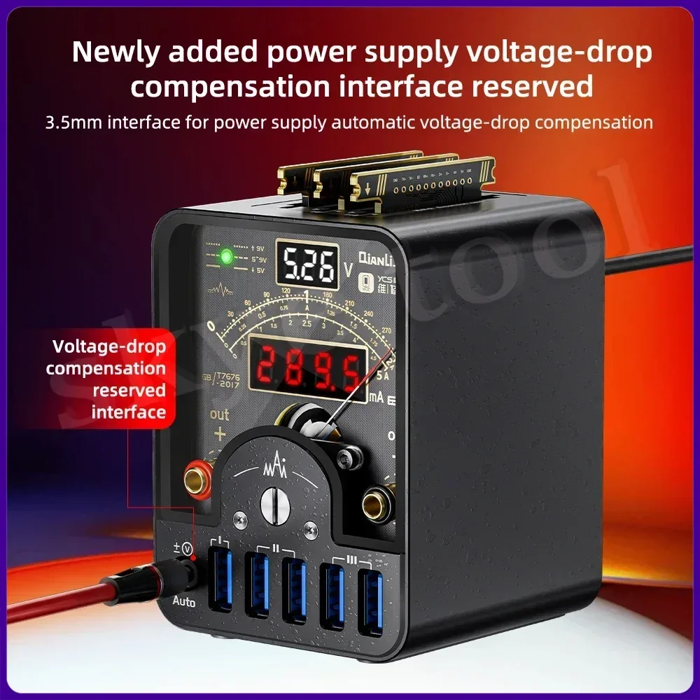 Qianli YCS LT1 LT2 fuente de alimentación instrumento de diagnóstico CC para Cable de prueba de arranque de teléfono con interfaz tipo C cargador rápido Power Met