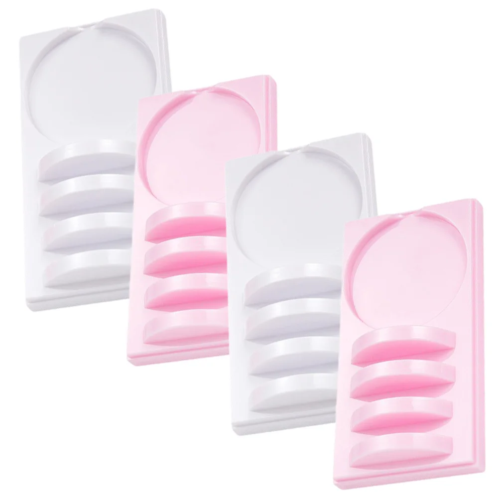 4個入りまつげディスプレイトレイまつげ移植パレット収納ホルダーまつげエクステンショングルートレイサロンおよび個人使用用