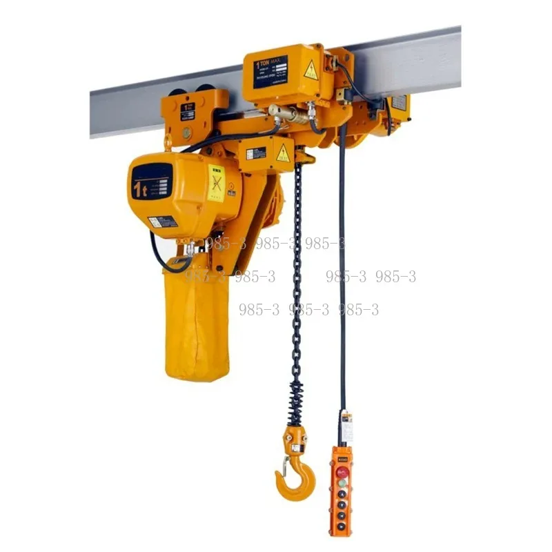 220V Industrial Chain Crane, Fixed Single Chain Electric Lifting Hoist, 1100W/1500W Portable Bridge Crane