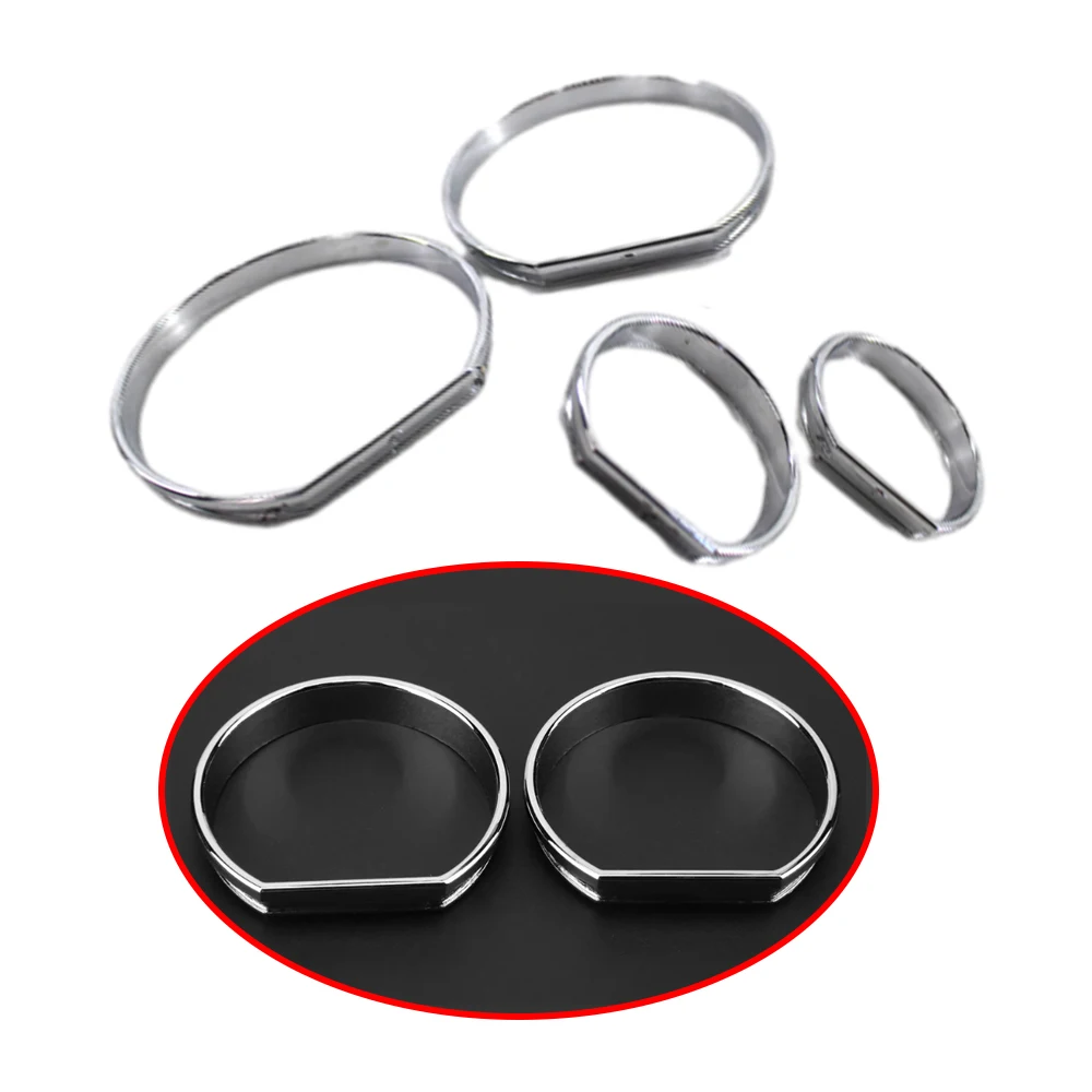 4x Chrome Gauge Dash Dial Rings Bezel Trim Speedometer AC for BMW E46 3 Series 1999-2006 Car Circle Styling Cover Accessories