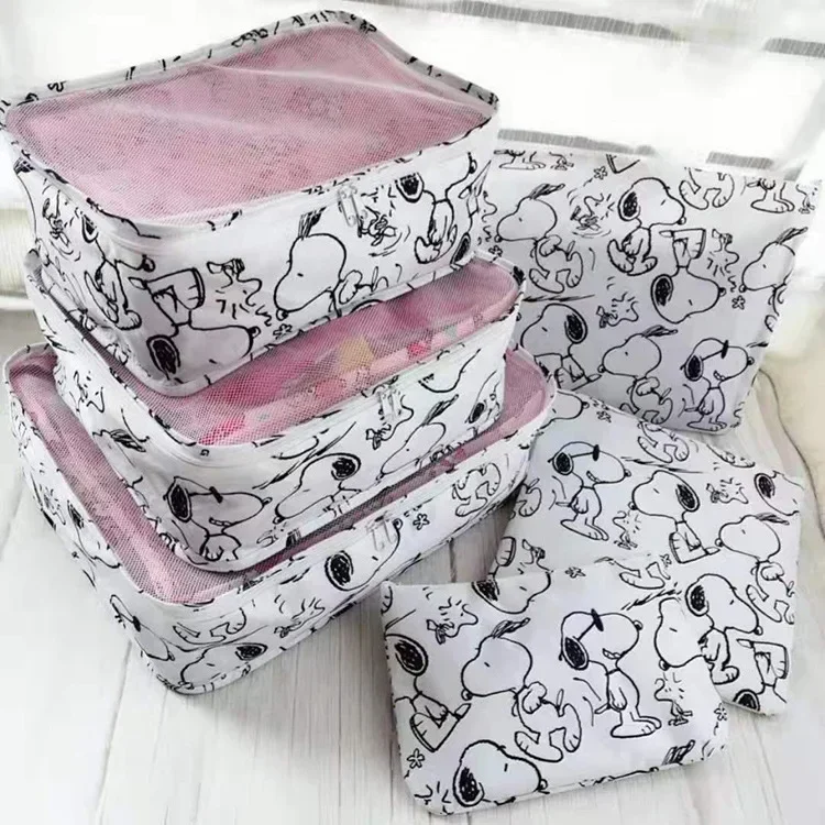 

6pcs Snoopy Storage bag Handbag Coin Purse Waterproof Travel Storage Bag Clothes Underwear Bag Organizer