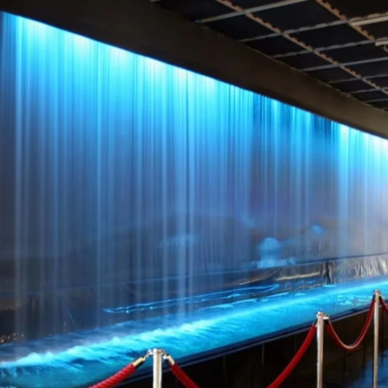 Color digital water curtain with lines Artificial water curtain, laminated wall spring with lines