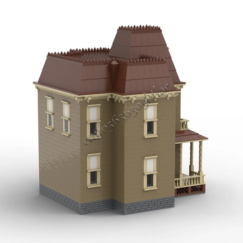 Nowy 2186 Elementowy MOC Średniowieczny Psycho Dom Modularny Model Klocki Konstrukcyjne Zabawki Edukacyjne DIY dla Dzieci Prezent na Urodziny