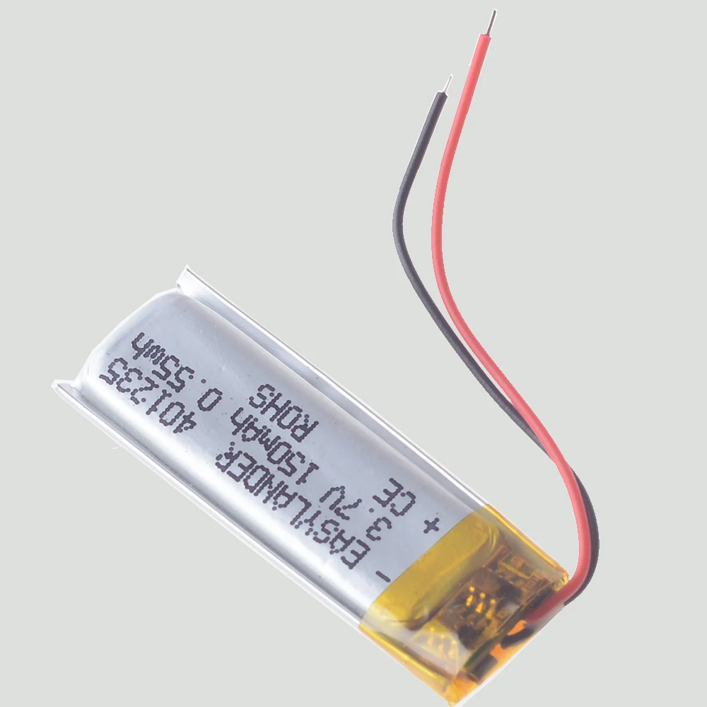 401235   3,7 V 150 mAh wiederaufladbarer Lithium-Li-Ionen-Polymer-Akku für MP3-Bluetooth-Headset, DVR, kleiner Lautsprecher 381235 401135 041235