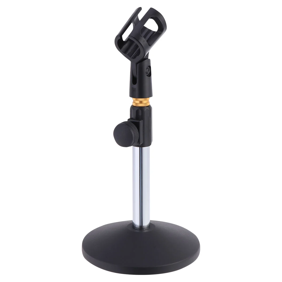 Flexible Gooseneck Microphone Stand Desktop Rack Adjustable Height Liftable Support Mount Stable Metal Base Ideal Broadcasting