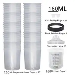SUTU 50PCS 160ML/350ML Disposable Paint Cup Spray Gun Cup Paint Mixing Tank Type H/O Quick Disposable Cup Spray Gun