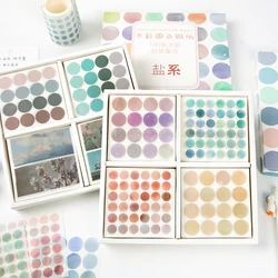 25 pcs Watercolor Polka Dot Stickers DIY junk Journaling Accessories Scrapbooking Color Label Washi Sticker Stationery Gift