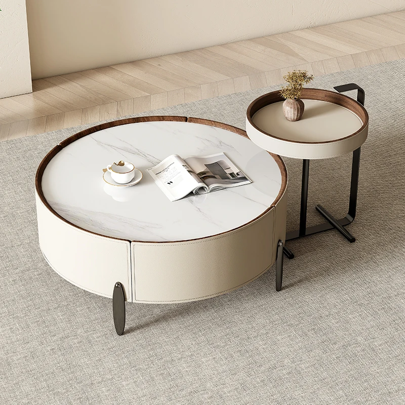 Modern Living Room Coffee Tables Mobile Bedside Funky Luxury Coffee Tables Round Makeup Table Basse Pour Salon Room Decor