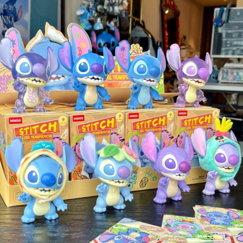 

Miniso Stitch Cool Transformation Blind Box Cute Action Figure Mystery Box Anime Figures Surprise Bag Cartoon Collection Model