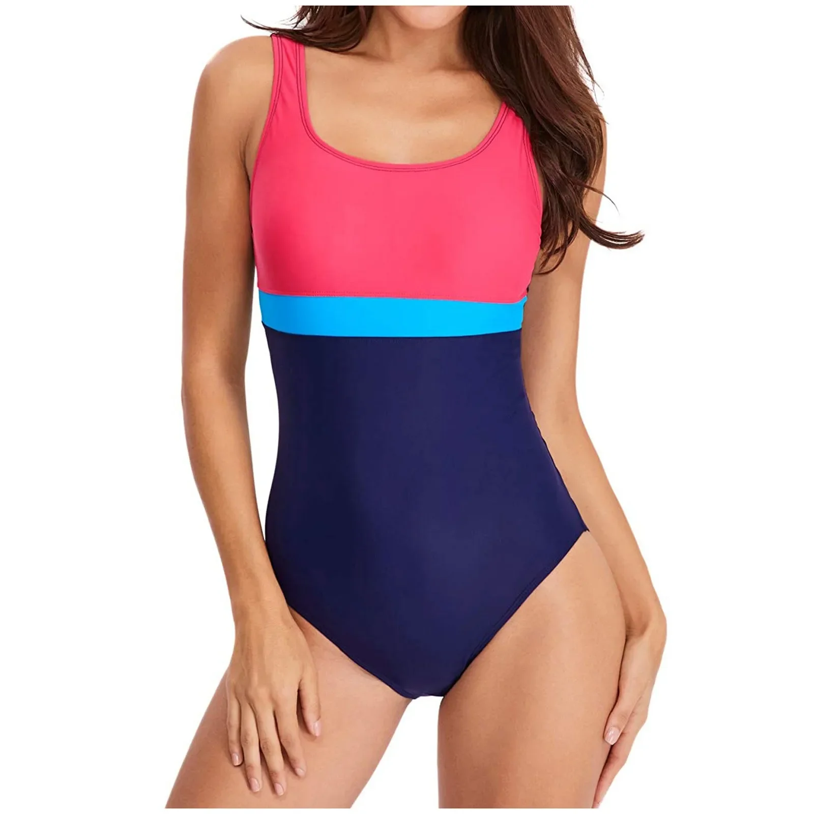 Traje de baño para mujer, traje de baño con estampado de rayas lisas, Bikini Push-Up de una pieza para mujer, traje de baño con Control de barriga 2025