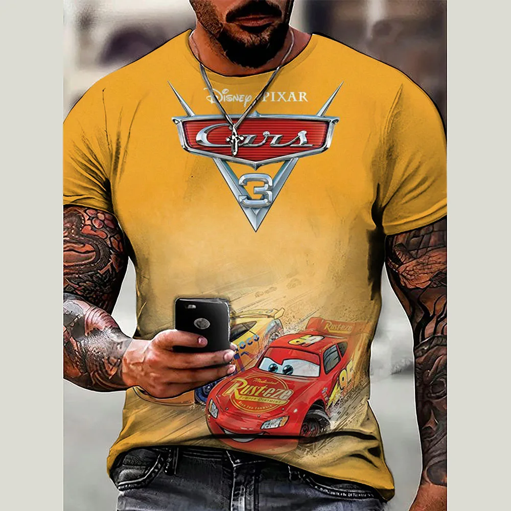 Disney Racing Story Summer Men's Short sleeved T-shirt+Mike Quinn Cartoon Print T-shirt New Beach Style Handsome