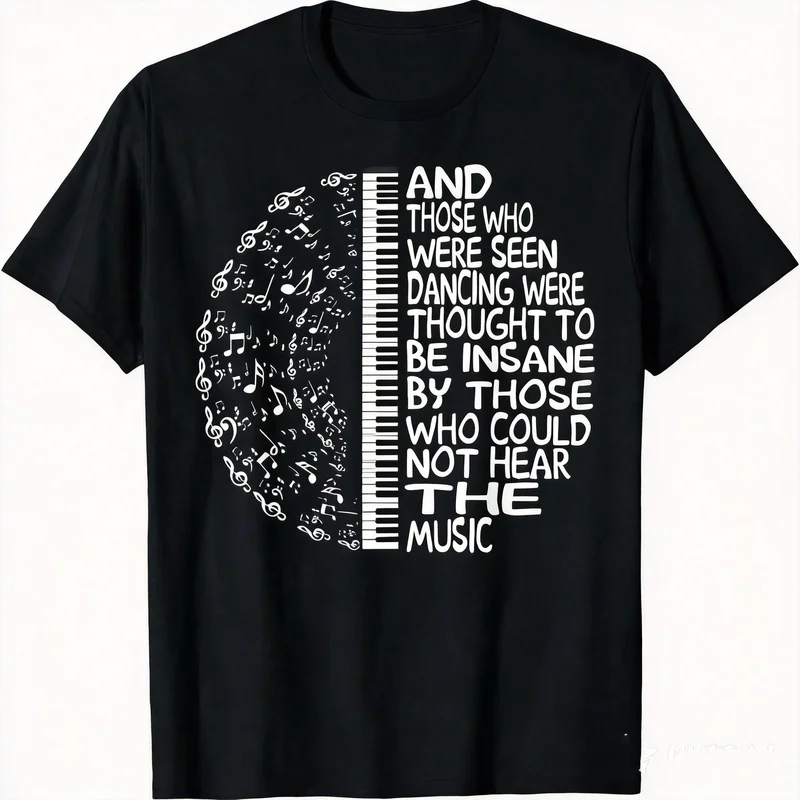 Retro Hippie Music Symbol Violin And Those Who Were Seen Dancing Peace Graphic T Shirt Unisex Cotton Music Lover Gift Top
