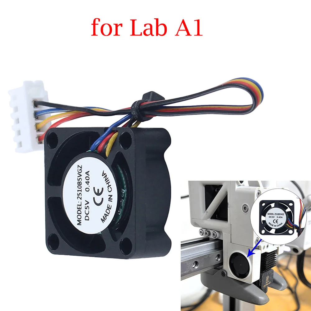 

Cooling Fan for Lab A1 2510 DC 5V Dual Ball Bearing 5-Wire Hotend 3D Printer Accessories