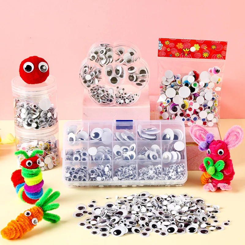 

Black Wiggle Googly Eyes Self Adhesive, 4mm 6mm 8mm 10mm 12mm 15mm 20mm Large and Small Googly Eyes for Crafts